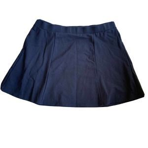 Loft Navy Rayon Blend Mini Flared Skirt Womens Sz XL Tennis Blue Summer